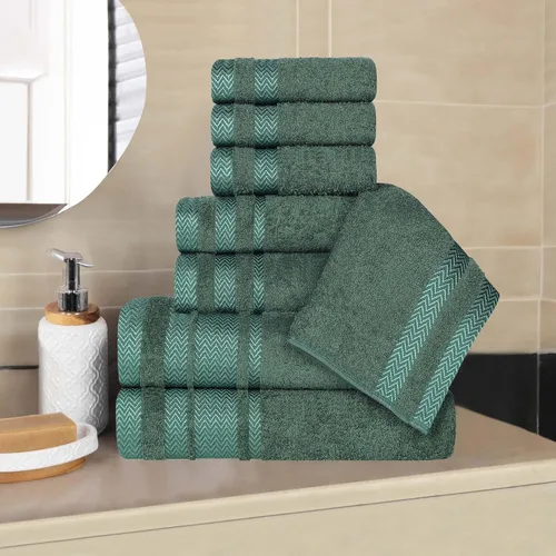 Miniatura 58 de Superior Juego de toallas de algodón de 9 piezas, toallas absorbentes suaves de felpa, artículos esenciales de baño, ducha, lujo, esponjosas