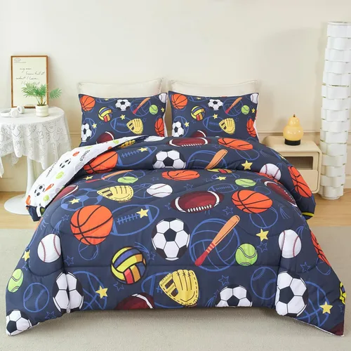 Miniatura 10 de RYNGHIPY Juego de ropa de cama de dinosaurio - Juego de edredón tamaño Queen para chicos y chicas - Juego de cama de dinosaurio suave, transpirable