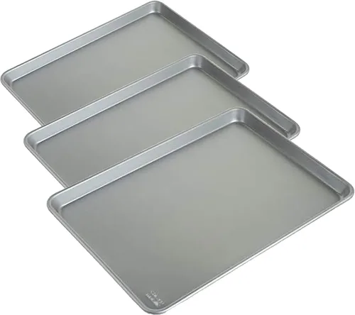Miniatura 12 de Chicago Metallic Molde redondo para pasteles de 8 pulgadas, de aluminio reciclado de calibre pesado con borde reforzado con alambre para hornear