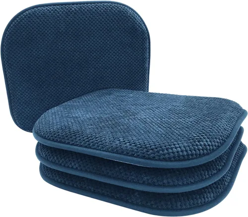 Miniatura 28 de Cojines de asiento de espuma marrón para sillas de cocina, almohadillas para sillas de comedor, paquete de 6 cojines antideslizantes para asientos