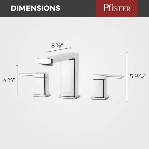 Miniatura 3 de Pfister RT6-5DAC Deckard - Grifo de bañera romana de 3 agujeros, cromo pulido
