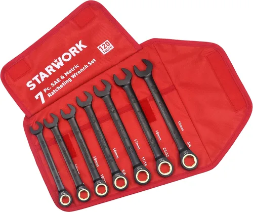 Miniatura 2 de STARWORK TRUE MECHANIC™ Juego de llaves de trinquete (7 piezas 120T)