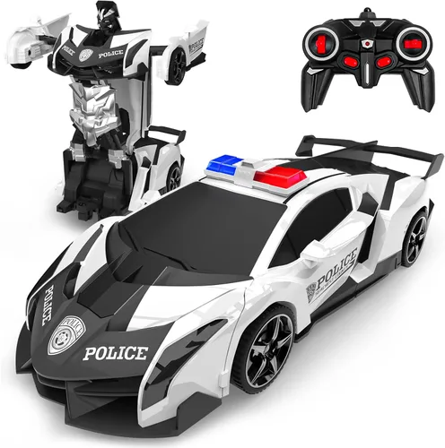 BLUEJAY Transform RC Cars para niños de 4-7 y 8-12 años, auto a control remoto transformándose en robot a escala 1:18, 2.4 GHz, transformación con