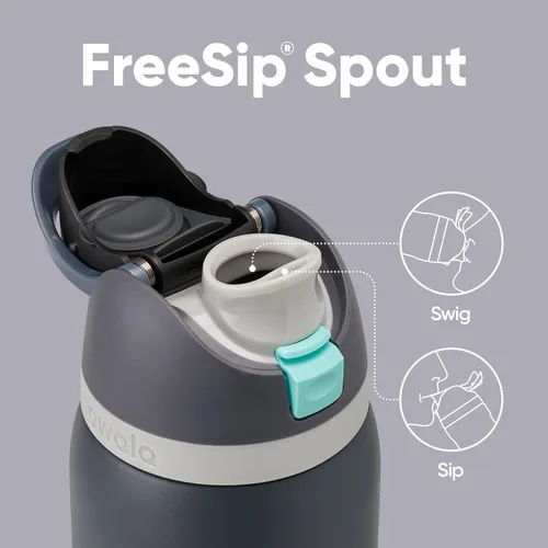 Miniatura 2 de Owala FreeSip - Botella de agua aislada de acero inoxidable con popote para deportes, viajes y escuela, botella de agua deportiva sin BPA, 32 onzas