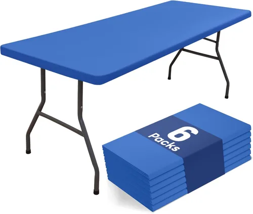 Miniatura 12 de homing Paquete de 4 manteles rectangulares de 4 pies, mantel ajustable de poliéster impermeable, lavable, para picnic, campamento, al aire libre
