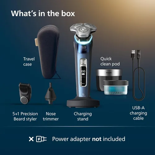 Miniatura 7 de Philips Norelco Shaver i9000 Prestige, afeitadora eléctrica húmeda y seca, Mystic Aqua, tecnología SenseIQ, sistema Triple Lift & Cut, cuchillas