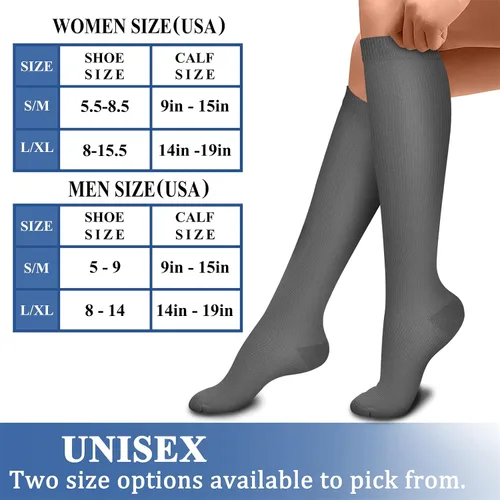 Miniatura 7 de CHARMKING Calcetines de compresión para mujeres y hombres (4 pares) de 15 a 20 mmHg es el mejor apoyo para atletismo, correr, ciclismo