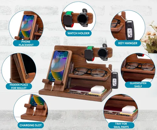 Miniatura 5 de Organizador de escritorio personalizado para la Guardia Costera de Estados Unidos, organizador único hecho a mano para esposo, novio, regalos