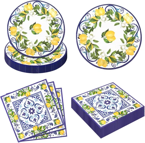 Miniatura 17 de 50 platos y servilletas de papel de fiesta de los 90 para platos de postre de los 90, decoración temática de los años 90, juego de vajilla
