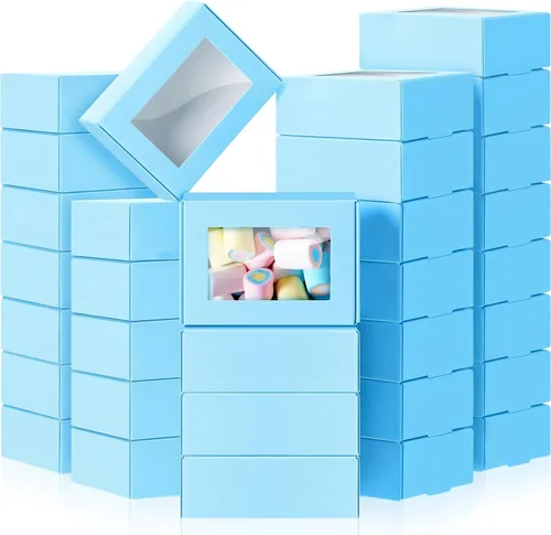 Miniatura 15 de Zonon 30 cajas de jabón para embalaje casero, mini cajas de papel kraft con ventana para panadería, dulces, jabón, embalaje de regalo