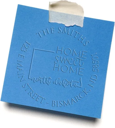 Miniatura 140 de Sello en relieve de dirección personalizado para nuevos propietarios de viviendas, sello redondo de 1-5/8 para dirección de casa, estampado