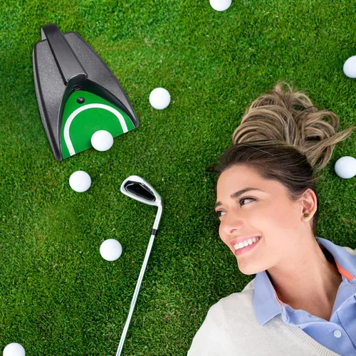 Miniatura 6 de Máquina de poner automática - Ayuda de entrenamiento con taza de golf de retorno automático para práctica en interiores/exteriores