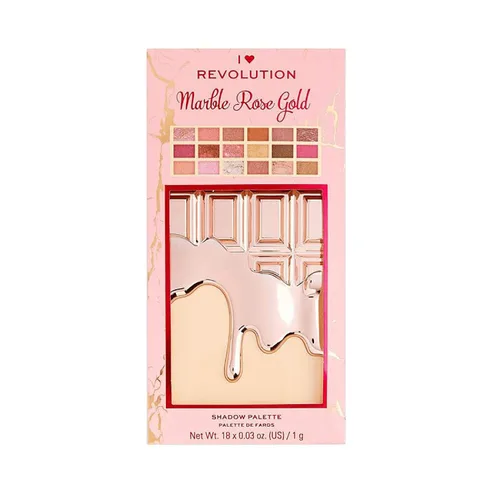 Miniatura 5 de Paleta de sombra de ojos I Heart Makeup Revolution, mármol rosa oro chocolate