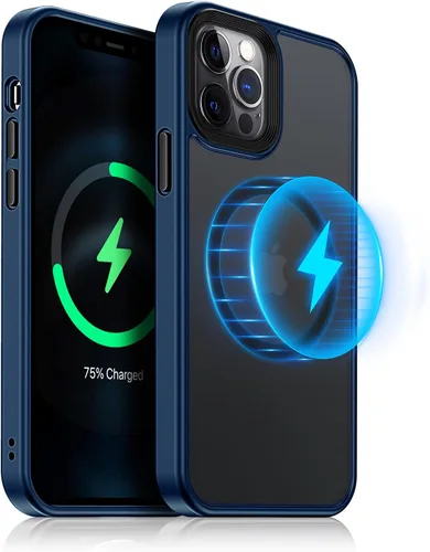 Miniatura 8 de Meifigno- Funda magnética diseñada para el iPhone 12 Pro Max, [protección de grado militar y compatible con MagSafe], parte trasera mate translúcida