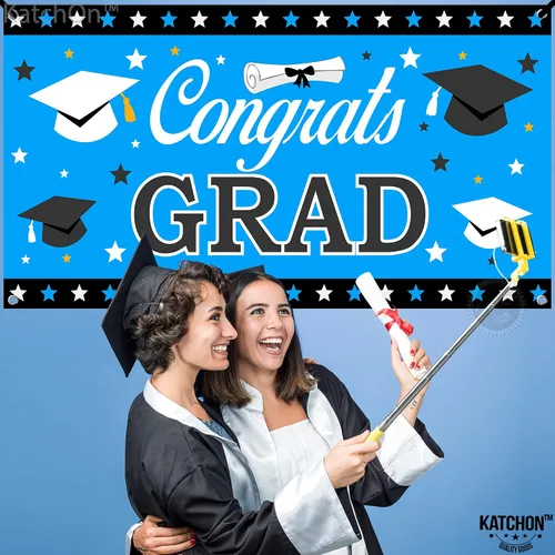Miniatura 3 de KatchOn, Cartel de graduación XtraLarge de felicitaciones – 72 x 44 pulgadas, pancarta de graduación Fondo de felicitaciones Decoración