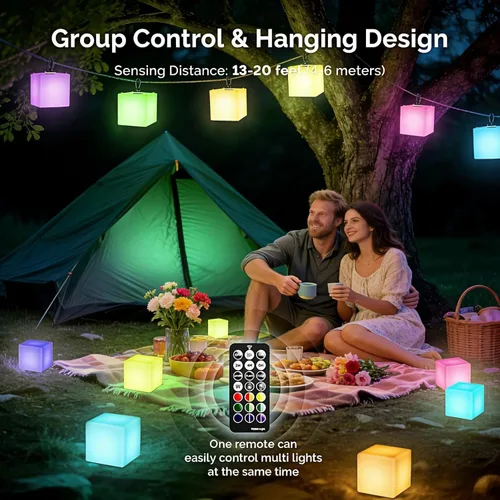 Miniatura 5 de Loftek - Luces de cubo LED de 10.2 cm, cubo teseracto RGB de 16 colores, lámpara de ambiente LED cósmica con control remoto, lámpara de noche