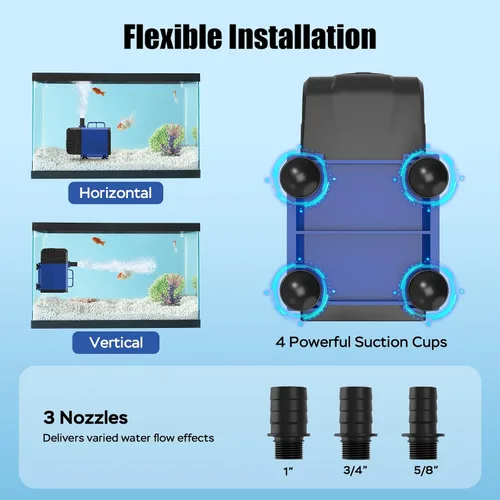 Miniatura 6 de Bomba sumergible de 550 GPH (2000 L/H, 35 W), bomba de fuente de agua con protección contra sobrecalentamiento, bomba de agua ultra silenciosa