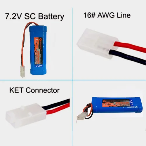 Miniatura 3 de Batería NiMH de 7.2 V 3800 mAh de 6 celdas para autos RC Hobby batería con conector Tamiya para automóvil, camión, camión, tanque de buggy, avión