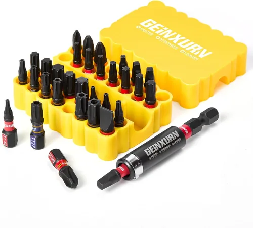 Miniatura 14 de Geinxurn Juego de puntas de destornillador de impacto, 99 piezas de 1 "/2 "multi cabeza magnética S2 puntas de destornillador de acero
