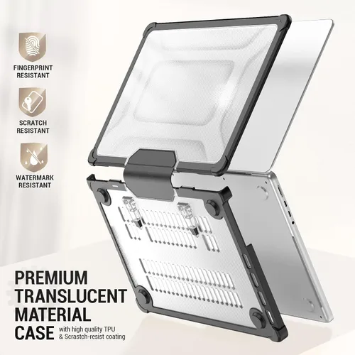 Miniatura 4 de SEYMAC stock Funda para MacBook Pro de 14 pulgadas, Protección Absorbente de Impactos con Soporte Plegable y Funda con Alfombrilla para Ratón