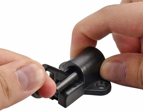 Miniatura 9 de 4 pestillos de cierre automático, pestillo de puerta de resorte para valla de madera, pestillos automáticos de puerta resistentes de seguridad, Negro