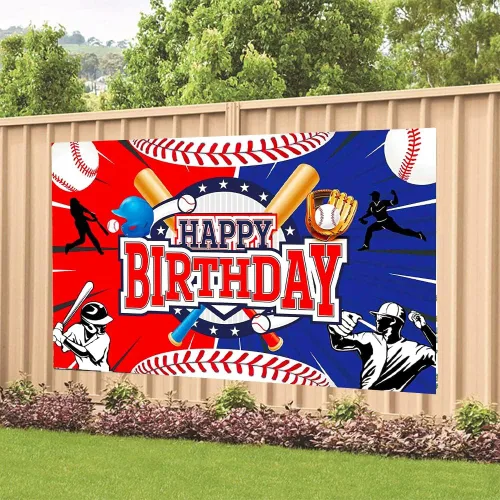 Miniatura 3 de Decoración de Fiesta de Cumpleaños de Béisbol Telón de Fondo de Feliz Cumpleaños de Béisbol Póster de Pancarta de Fondo de Fotos de Béisbol