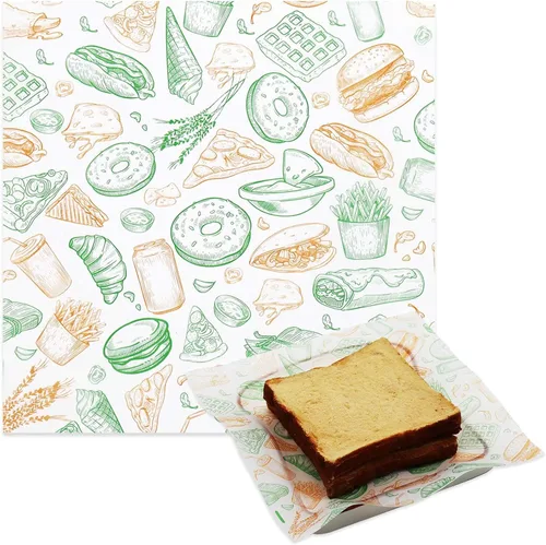 Miniatura 9 de 300 hojas de papel de delicatessen de 8 x 12 pulgadas, hojas de papel encerado para alimentos, papel de envoltura de sándwich resistente a la grasa