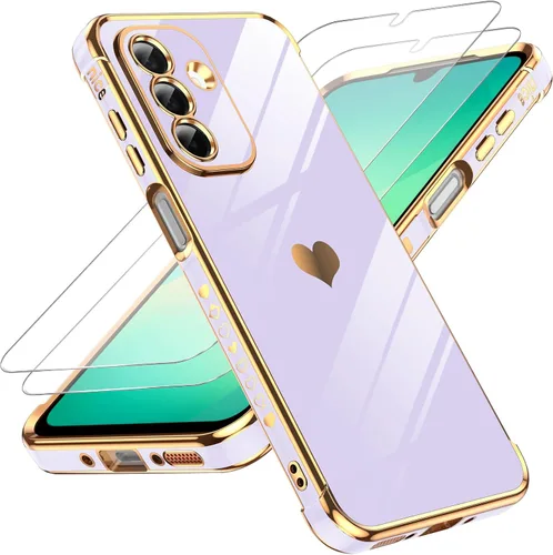 Miniatura 104 de LeYi for Moto G 5G 2025 Case: with Tempered Glass Screen Protector [2 Pcs]+ Full Camera Lens Protection,Love Heart Plating Cute Luxury Soft TPU