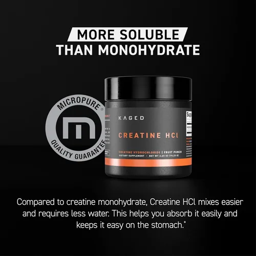 Miniatura 2 de Kaged Creatina HCl en polvo 7 veces más concentrada vs Mono Construcción y recuperación muscular Alta absorción Sin hinchazón Creatina