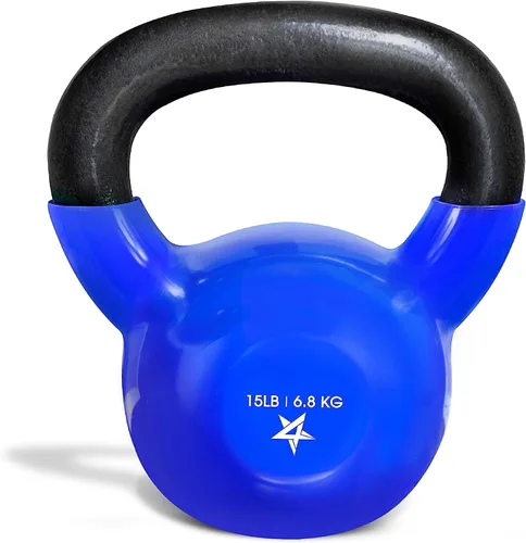 Miniatura 27 de Yes4All Pesa rusa, pesas rusas de hierro fundido con revestimiento de vinilo de 5-100 LB para entrenamiento de fuerza para ejercicios de gimnasio