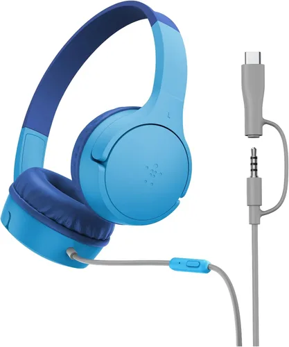 Miniatura 12 de Belkin SoundForm Mini con estuche - Auriculares inalámbricos Bluetooth para niños con vida útil de batería de 30H, límite de volumen seguro de 85dB
