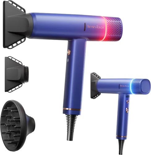 Miniatura 13 de Secador de pelo iónico profesional con difusor, secador iónico de bajo ruido de alta velocidad, potente motor de 1600 vatios para secado rápido