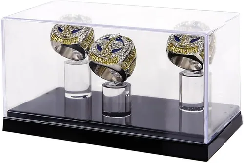 Vitrina de anillo de campeonato con 1 agujero de ranura, caja de exhibición para anillos de béisbol, caja para anillos de sóftbol, estuche para