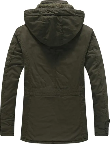 Miniatura 2 de Chaqueta WenVen, parca de invierno con capucha extraíble, cálida, para hombre