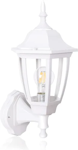 Miniatura 8 de FUDESY Farol de Pared para Exteriores, Aplique de Pared Impermeable para Exterior, Lámpara de Porche Delantero Blanca de Montaje en Pared para Negro