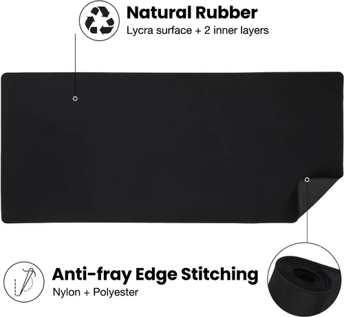 Miniatura 3 de ALOANES Alfombrilla de mouse grande para juegos con base de goma antideslizante, borde cosido, tapete de escritorio para laptop, computadora y PC