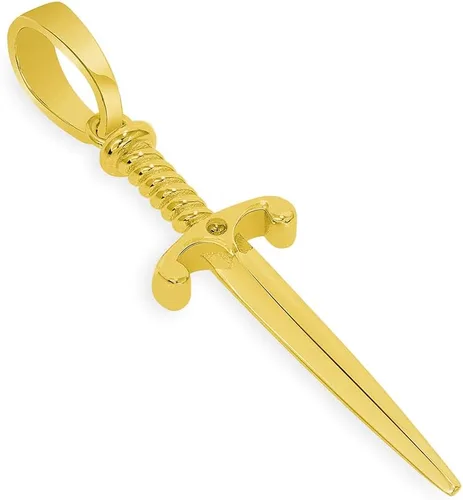 Miniatura 2 de Colgante de espada larga de oro amarillo macizo de 14 k, Oro amarillo, no aplica