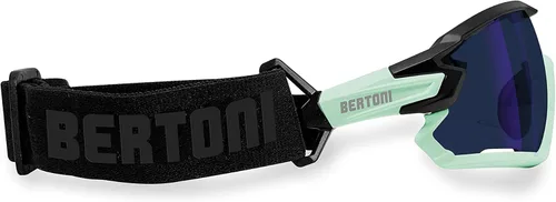 Miniatura 4 de Bertoni Gafas de sol deportivas polarizadas fotocromáticas ciclismo MTB con prescripción portador QUASAR Negro-Aguamarina/Espejo Azul