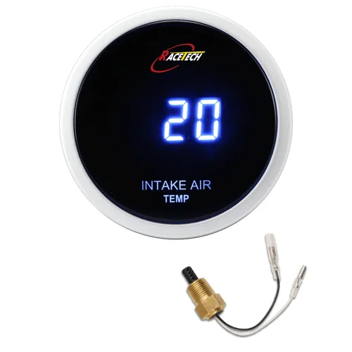 Miniatura 12 de RACETECH Medidor Digital Dual de Presión de Aceite y Voltímetro - 145 PSI, 8~18V - 52 mm 2-1/16" 20 LED Anillo Exterior Azul con Función