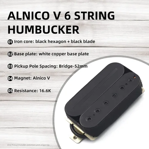 Miniatura 2 de MAXCHEER Alnico - Guitarra eléctrica de 5 puentes, hoja humbucker/tornillo hexagonal, ajuste de doble bobina, pastilla de guitarra con 4 cables