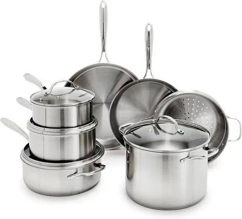 Miniatura 11 de GreenPan Juego de utensilios de cocina Swift antiadherentes de 17 piezas, ollas y sartenes de cerámica sin PFAS con tapas, apto para lavavajillas