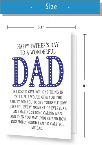 Miniatura 2 de YiKaLus Tarjeta significativa para el día del padre para papá, hijo, hija a papá, el mejor regalo