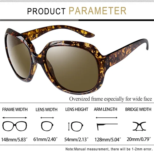 Miniatura 180 de Joopin Lentes de sol de gran tamaño para mujer, polarizados, grandes, para conducción, protección UV, grandes sombras