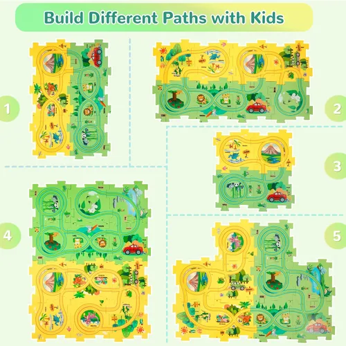 Miniatura 5 de YOOYID Puzzle Racer - Juego de pistas de coche para niños, juguetes para niños de 3 a 5, juguetes para niños de 3, 4, 5, 6 años, juguetes