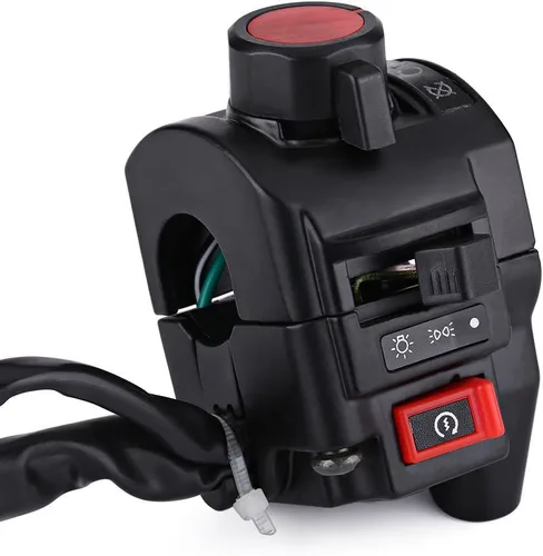 Miniatura 2 de Keenso Interruptor de manillar de motocicleta de 7/8 pulgadas, interruptor de parada de arranque de haz alto y bajo de 12 V