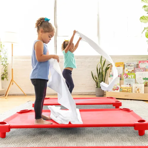 Miniatura 9 de ECR4Kids Catre Infantil Apilable, Listo para Ensamblar, Tamaño Estándar, Mobiliario de Aula, Verde, Paquete de 6