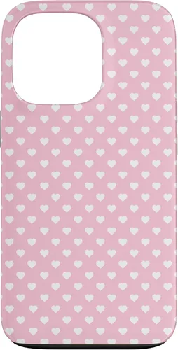 Miniatura 10 de Funda para iPhone 11 Pro Max con diseño de corazones, color rosa claro, blanco y rosa claro para mujeres y niñas