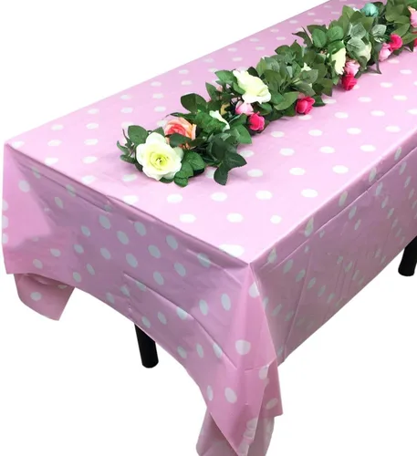 Miniatura 4 de Vpang 2 manteles de plástico con lunares, desechables, rectangulares y gruesos para cocina, picnic, boda, fiesta de cumpleaños, catering, eventos