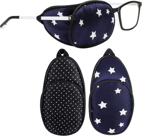 Miniatura 10 de eZAKKA Parches para ojos para adultos, parche ocular médico para gafas, parche ocular médico de seda para parches de ojo vago para mujeres