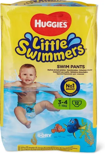 Huggies Little Swimmers - Pantalones de natación desechables, S (15-34 libras), 12 unidades